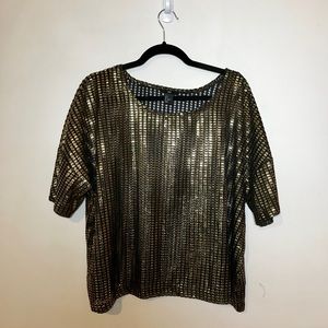 Sheer Metallic Gold Top